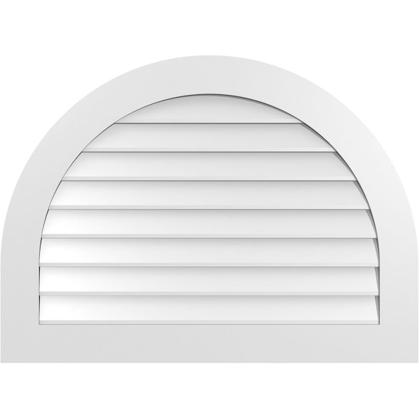 Ekena Millwork Round Top Surface Mount PVC Gable Vent: Non-Functional, w/ 3-1/2"W x 1"P Standard Frame, 38"W x 28"H GVPRT38X2801SN - main